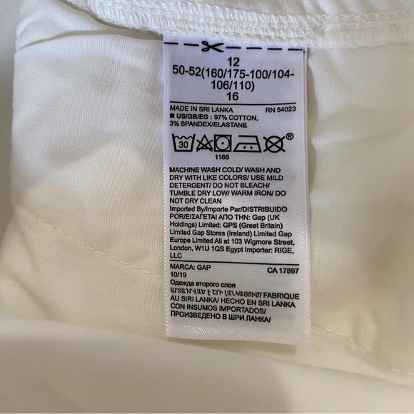 GAP white khakis shorts 13 inches cotton bermudas spandex cotton stretchy 12 - Picture 7 of 13